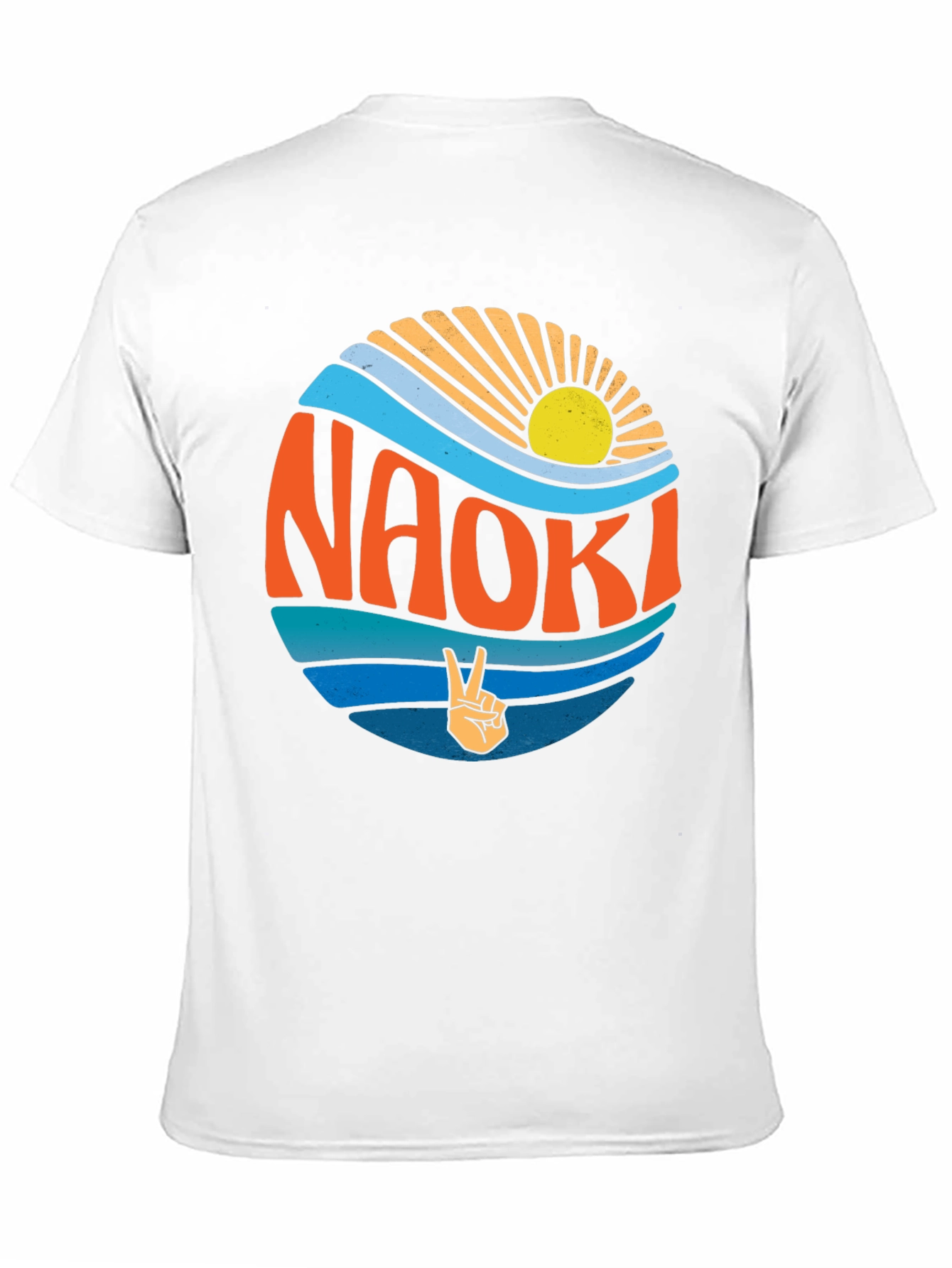 Naoki Peace Sign Graphic Tee - Retro Summer Vibes
