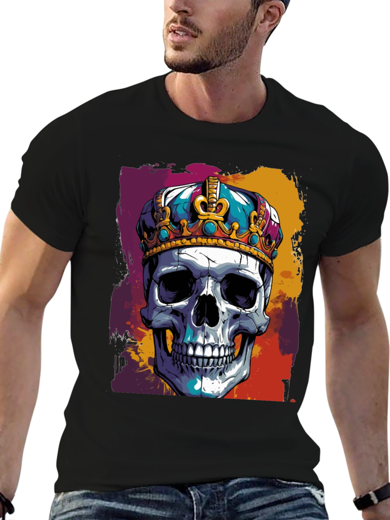 Skull King Graphic Tee - Bold Black T-Shirt