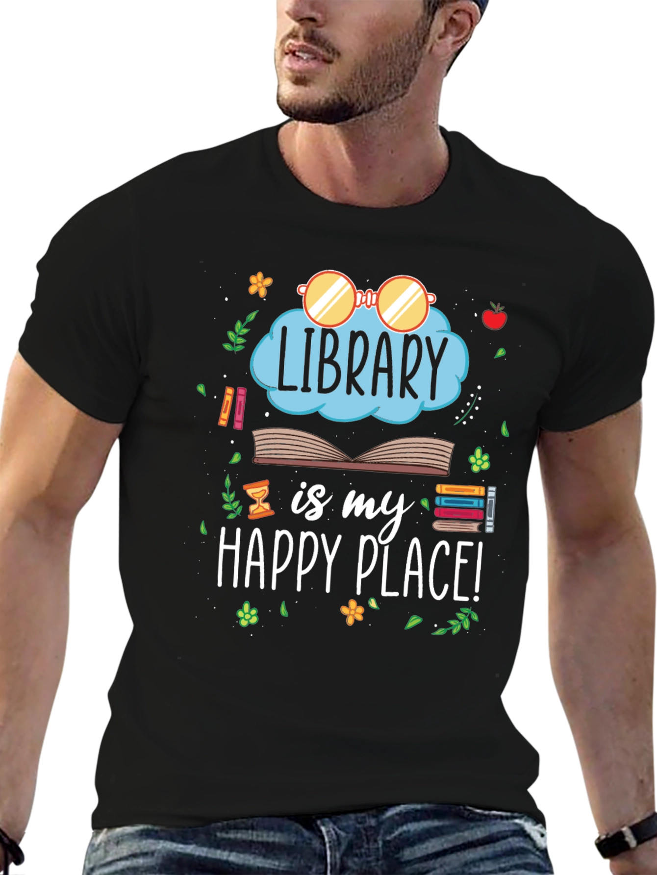 Library is My Happy Place T-Shirt