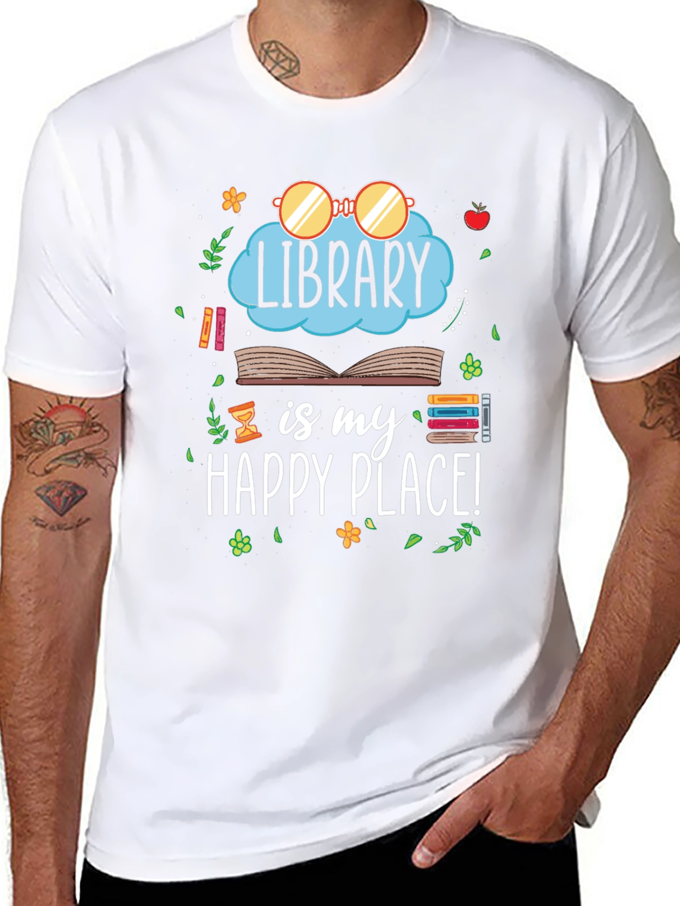 Library is My Happy Place T-Shirt