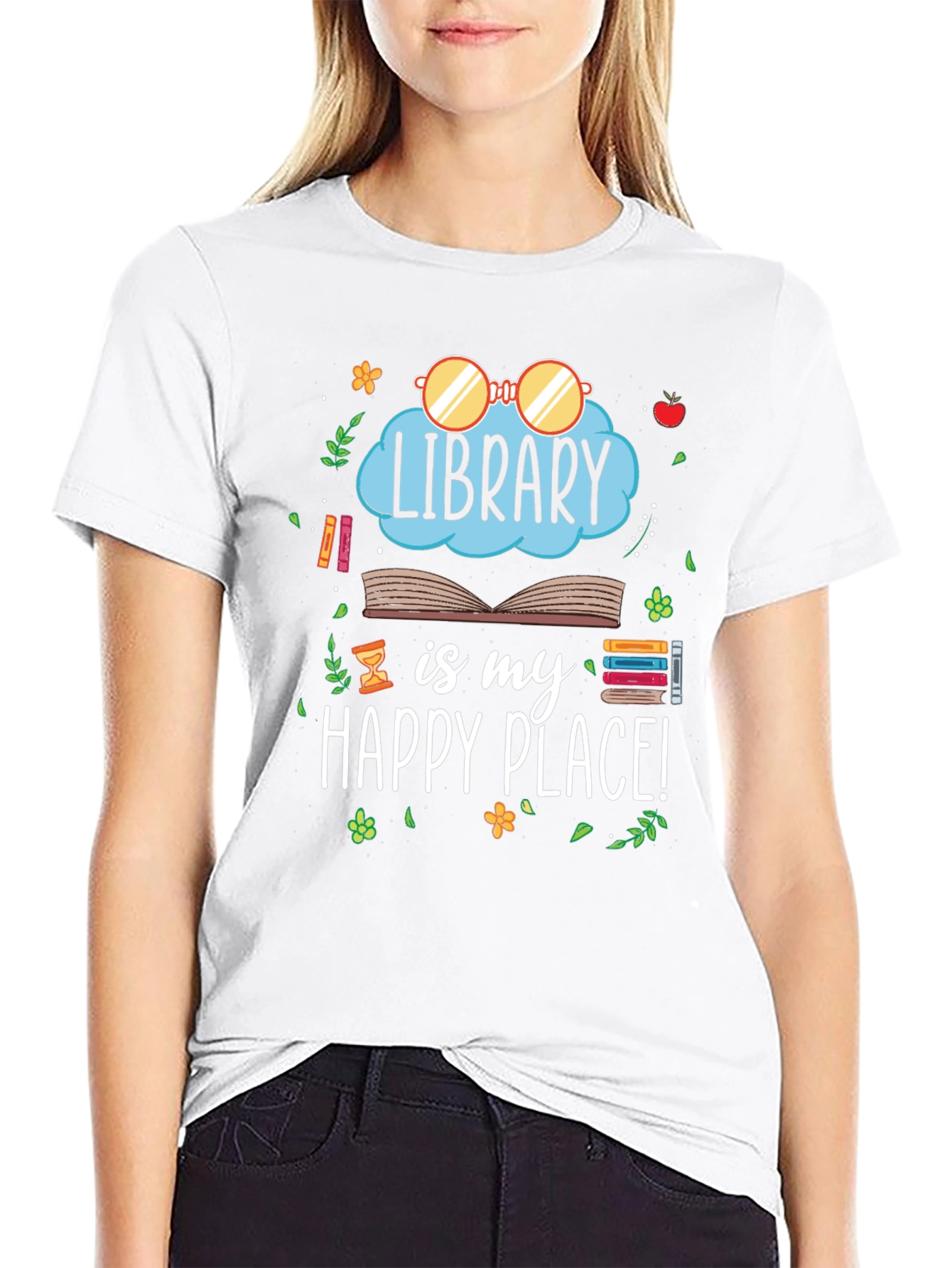 Library is My Happy Place T-Shirt