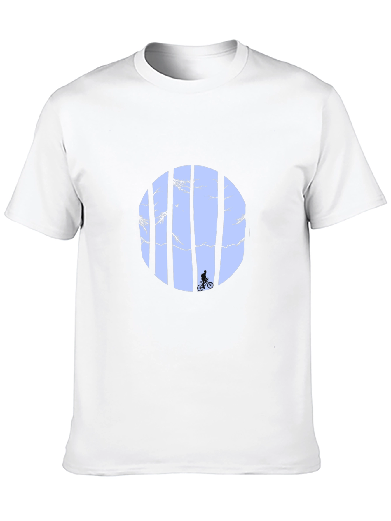 Silhouette Cyclist Black T-Shirt