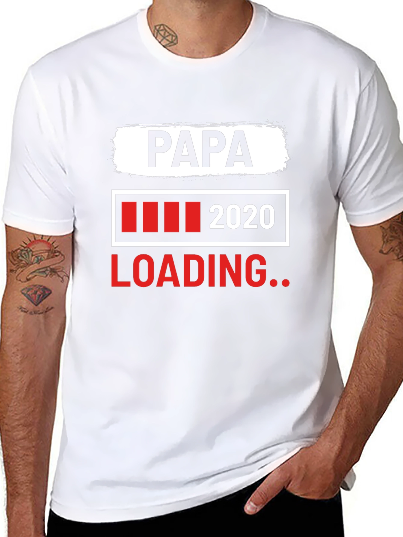 Papa Loading 2020 Black Graphic T-Shirt