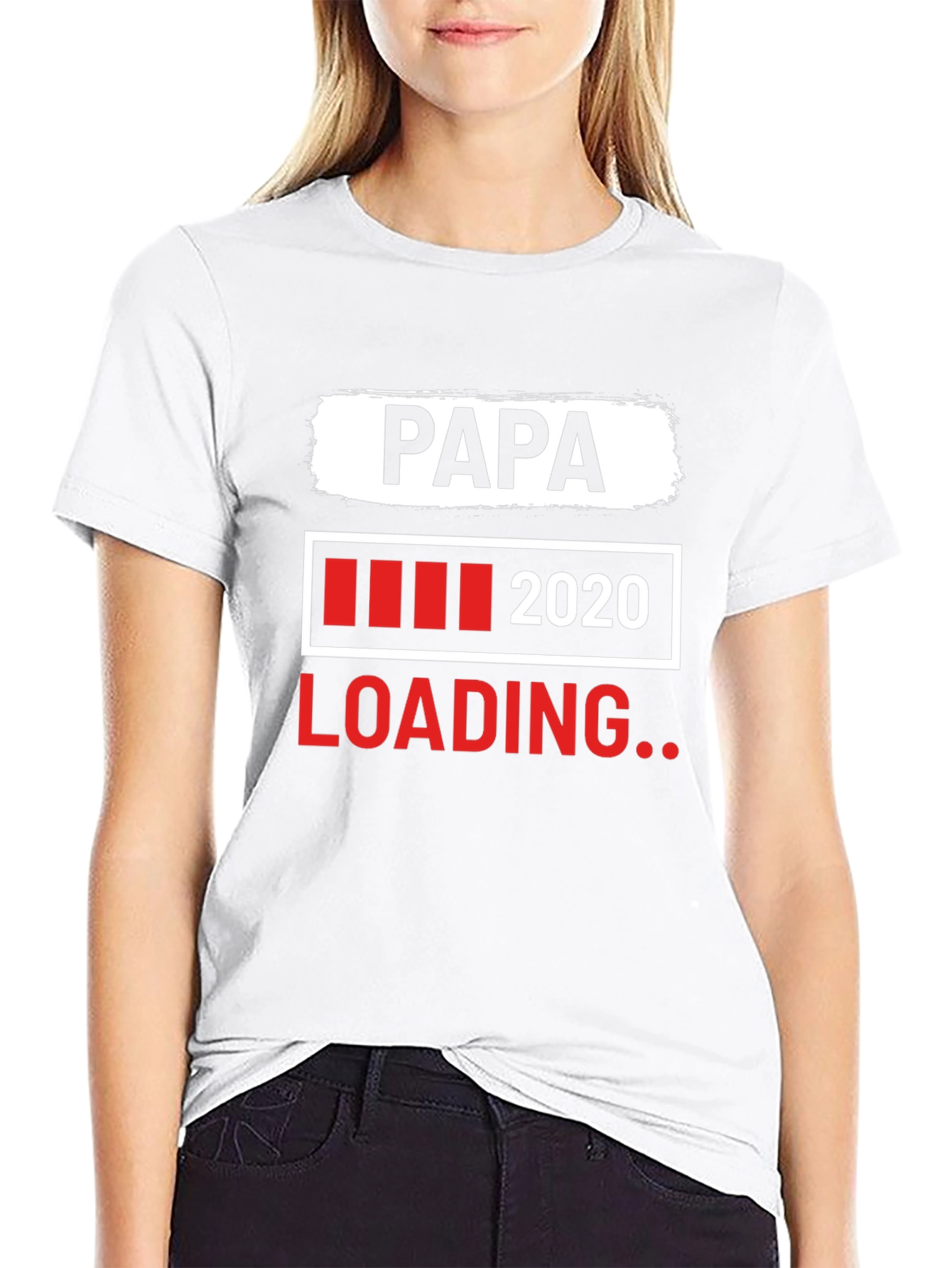 Papa Loading 2020 Black Graphic T-Shirt