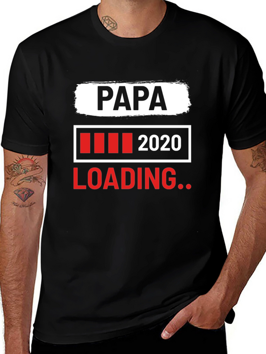 Papa Loading 2020 Black Graphic T-Shirt