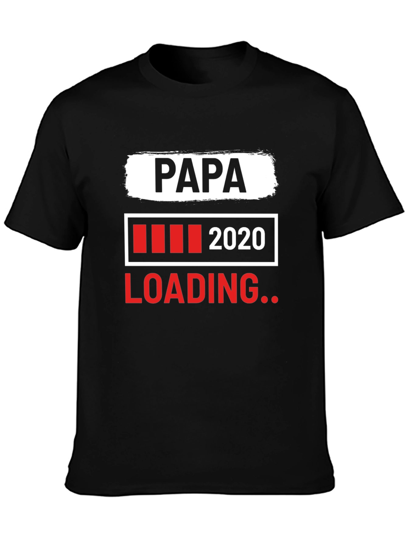 Papa Loading 2020 Black Graphic T-Shirt