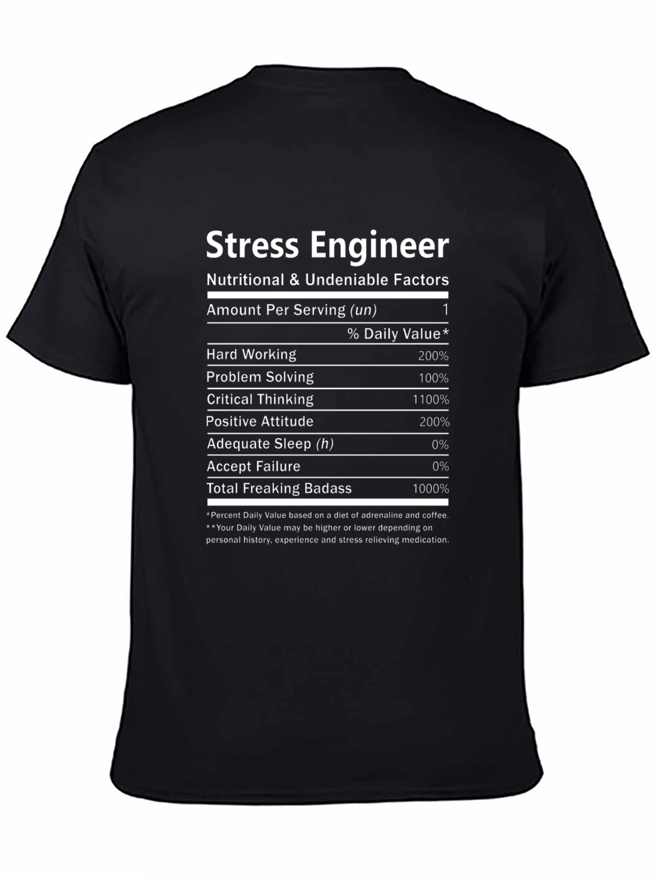 Stress Engineer Nutritional Facts T-Shirt