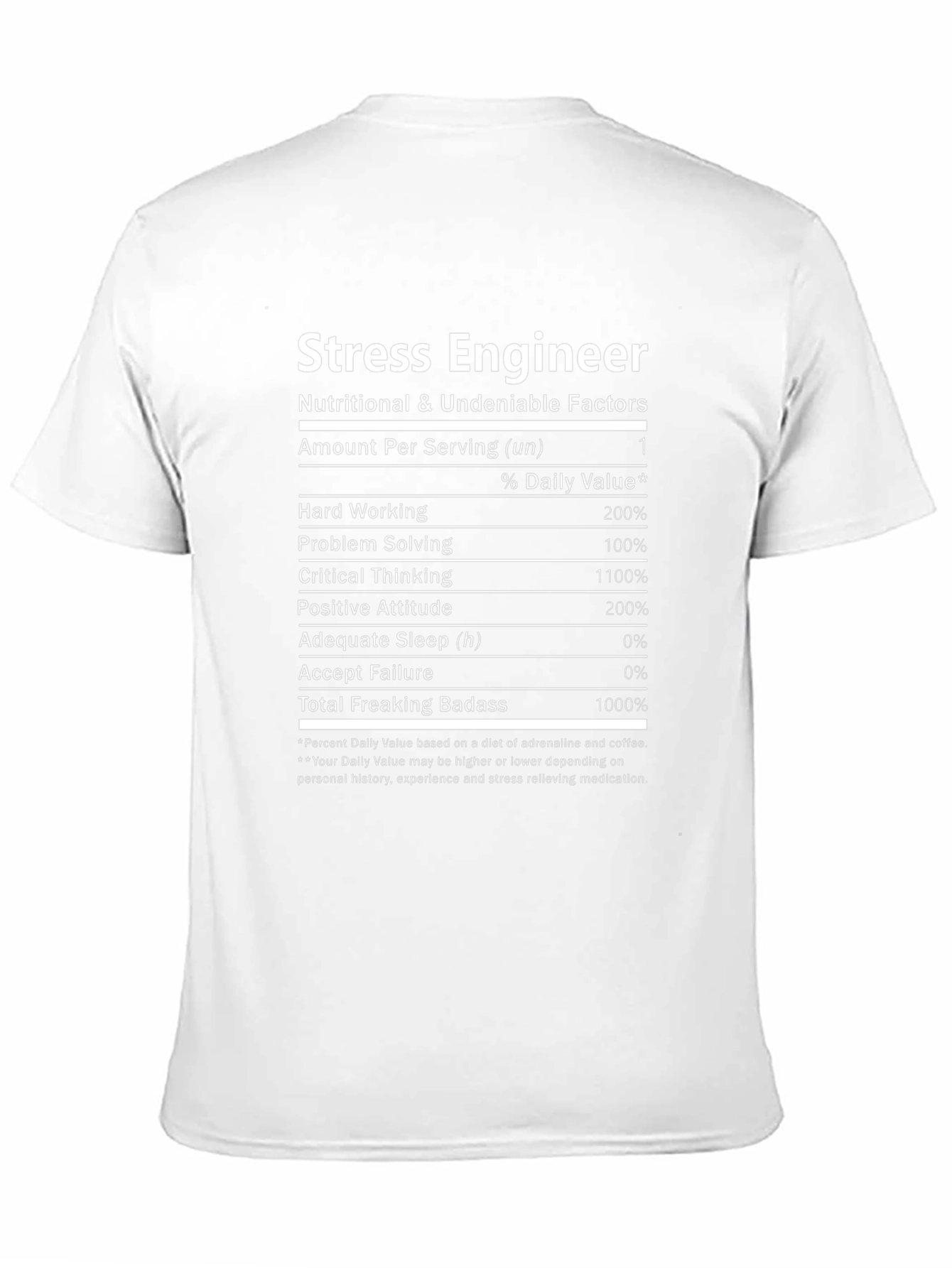 Stress Engineer Nutritional Facts T-Shirt