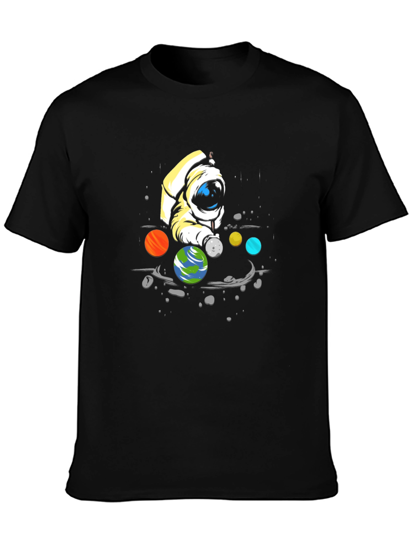 Astronaut Planets Graphic T-Shirt - Cosmic Style
