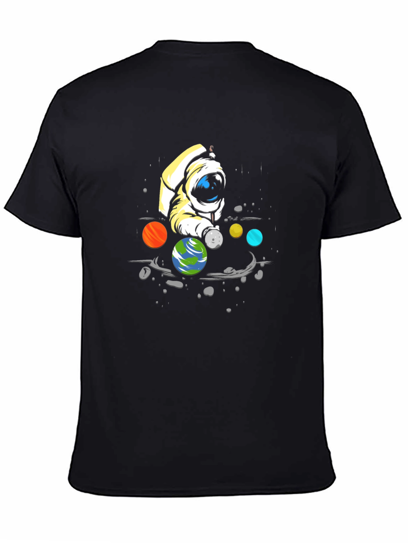 Astronaut Planets Graphic T-Shirt - Cosmic Style