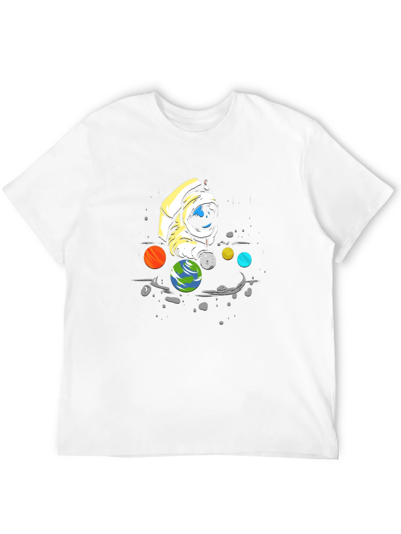 Astronaut Planets Graphic T-Shirt - Cosmic Style