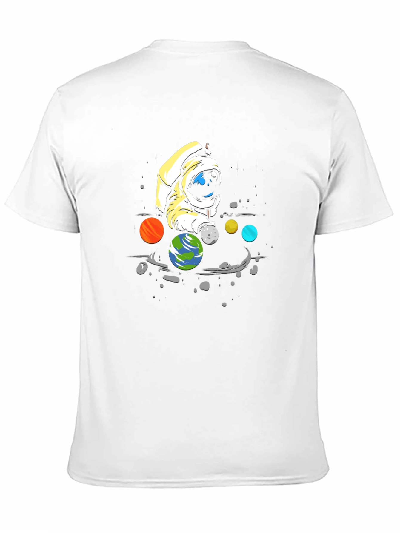 Astronaut Planets Graphic T-Shirt - Cosmic Style