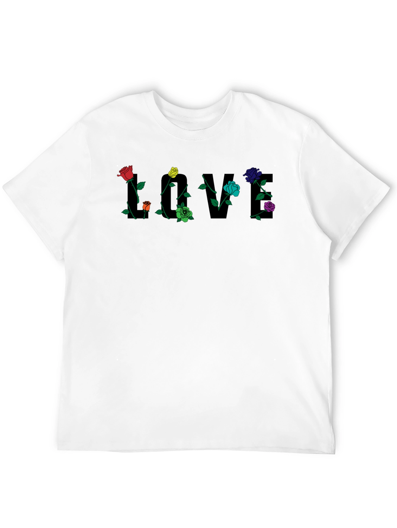 Floral Love T-Shirt - Unique Rose Design