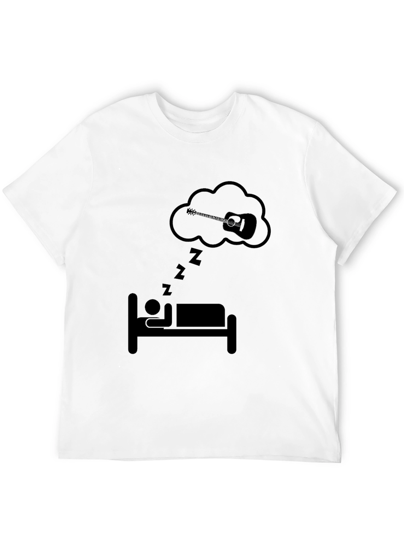 Dreaming Guitar T-Shirt - Black Cotton