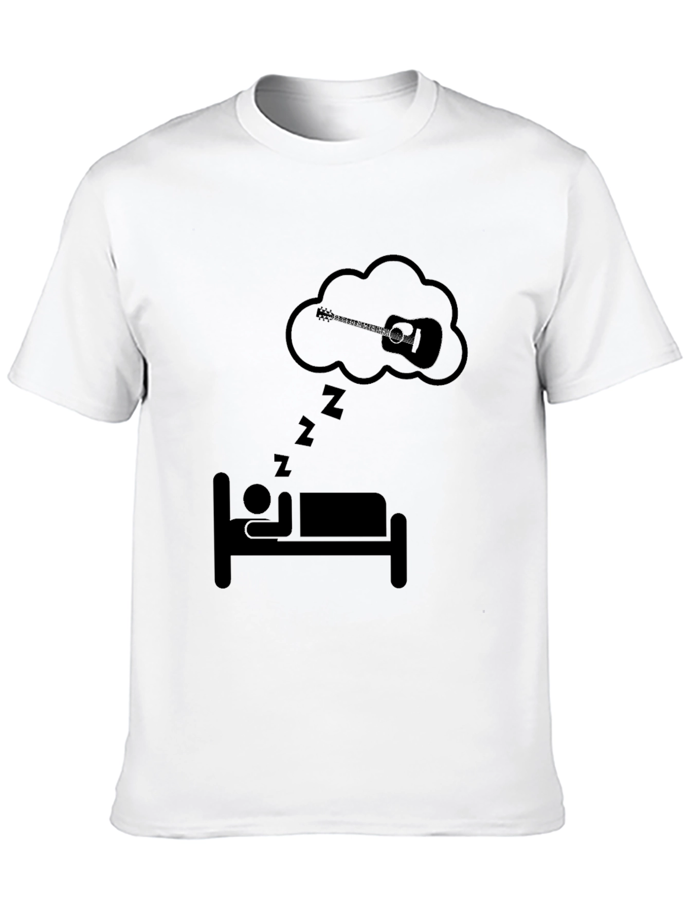 Dreaming Guitar T-Shirt - Black Cotton