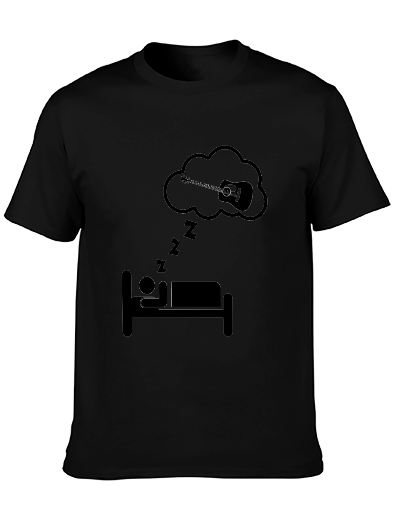Dreaming Guitar T-Shirt - Black Cotton