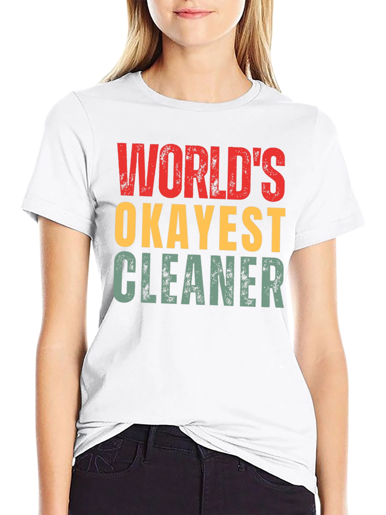 Worlds Okayest Cleaner T-Shirt Funny Gift