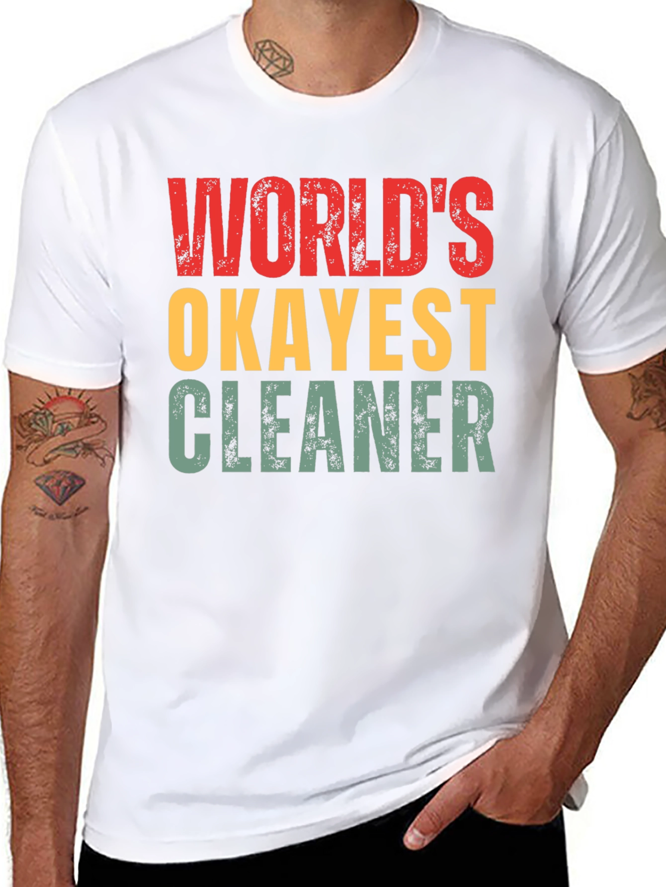 Worlds Okayest Cleaner T-Shirt Funny Gift