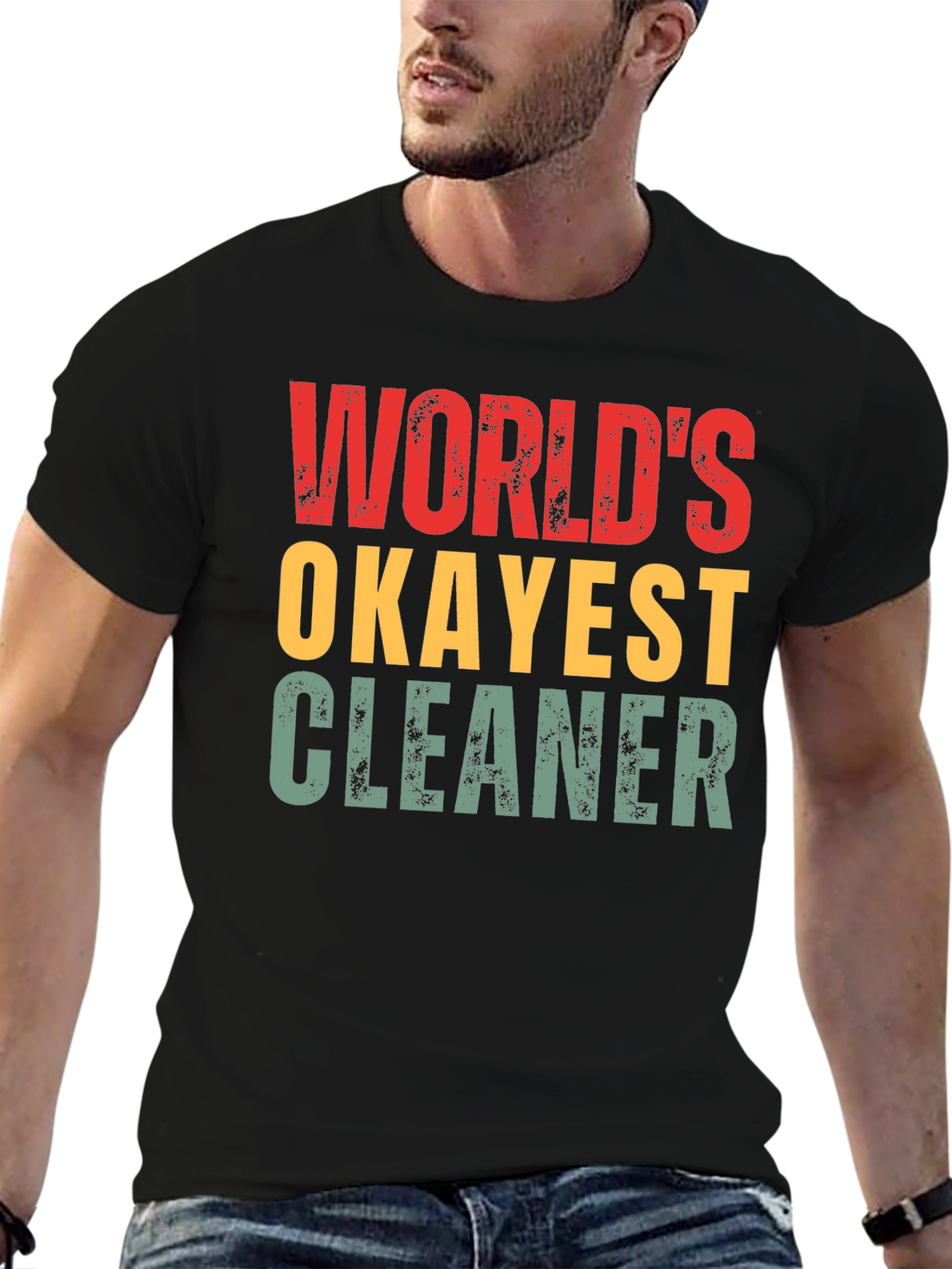 Worlds Okayest Cleaner T-Shirt Funny Gift