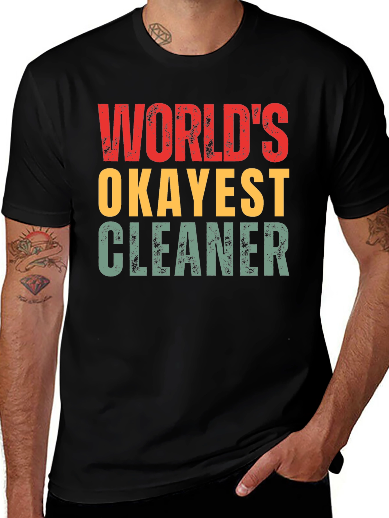 Worlds Okayest Cleaner T-Shirt Funny Gift