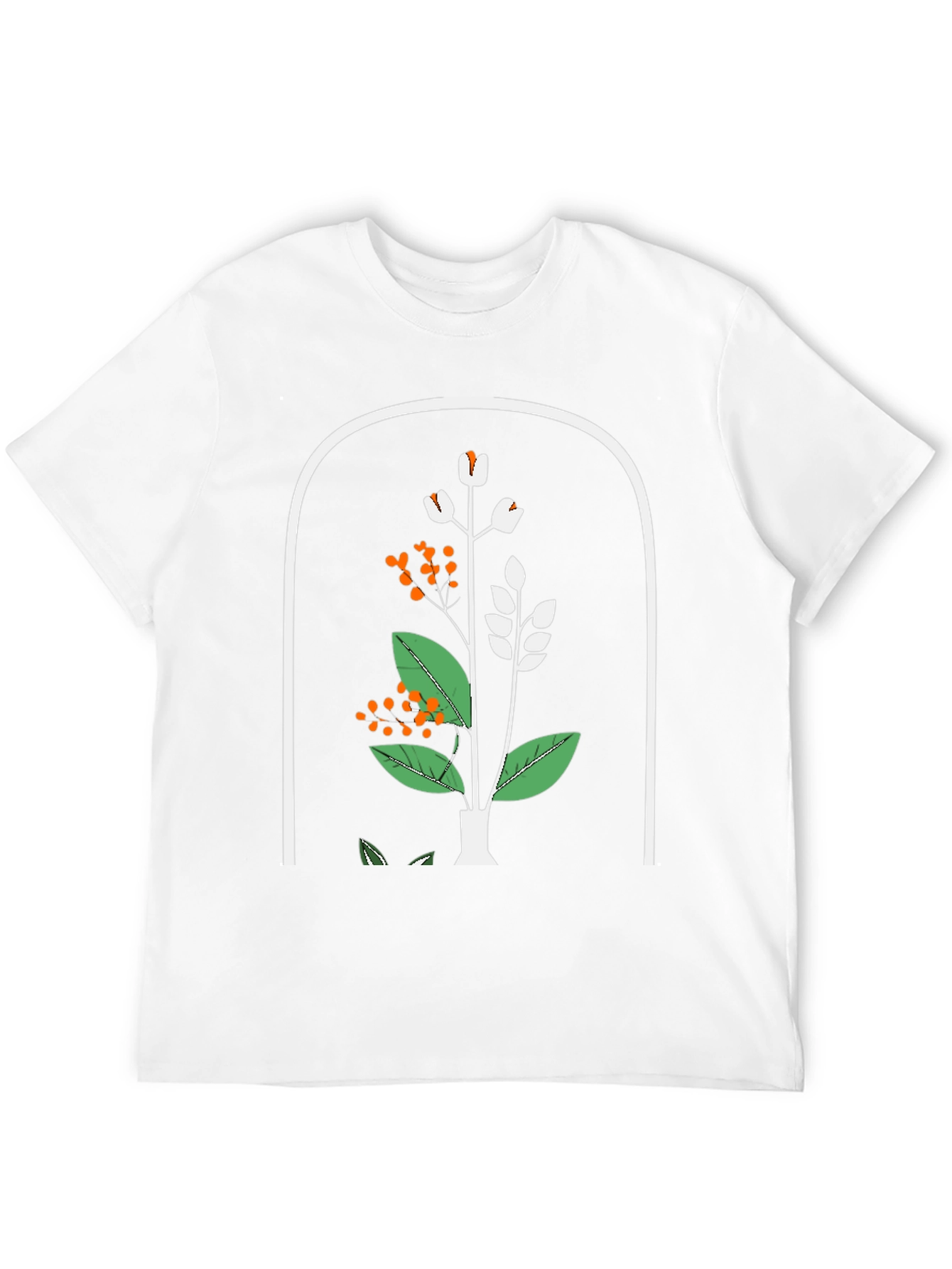 Botanical Print Black T-Shirt