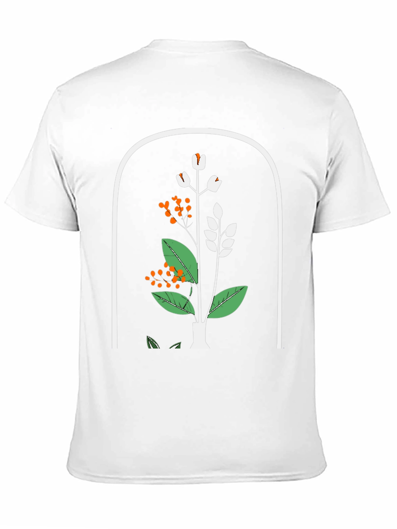 Botanical Print Black T-Shirt