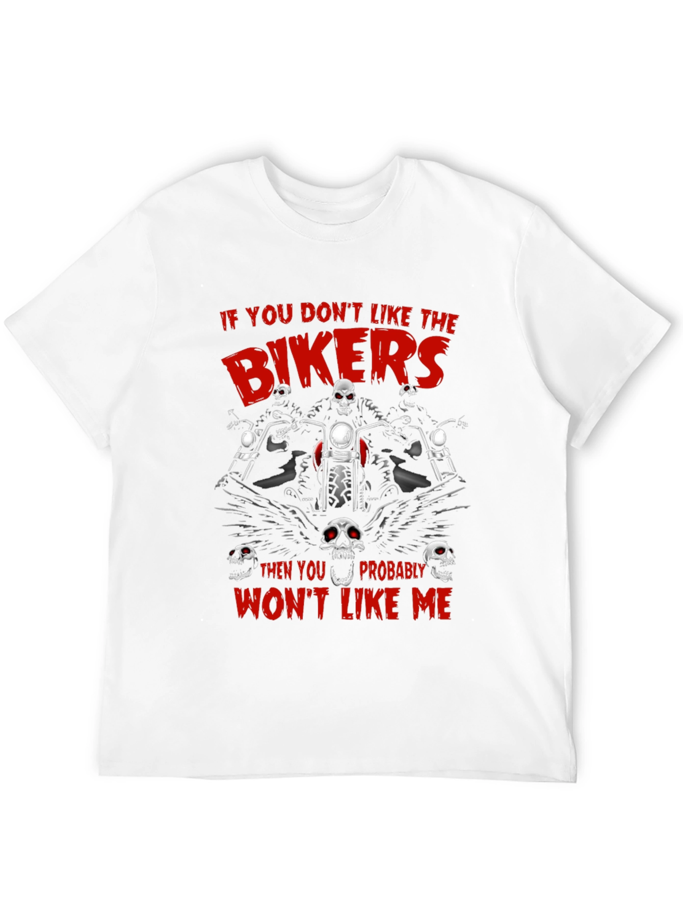 Biker Skull Graphic T-Shirt - Edgy Ride Apparel