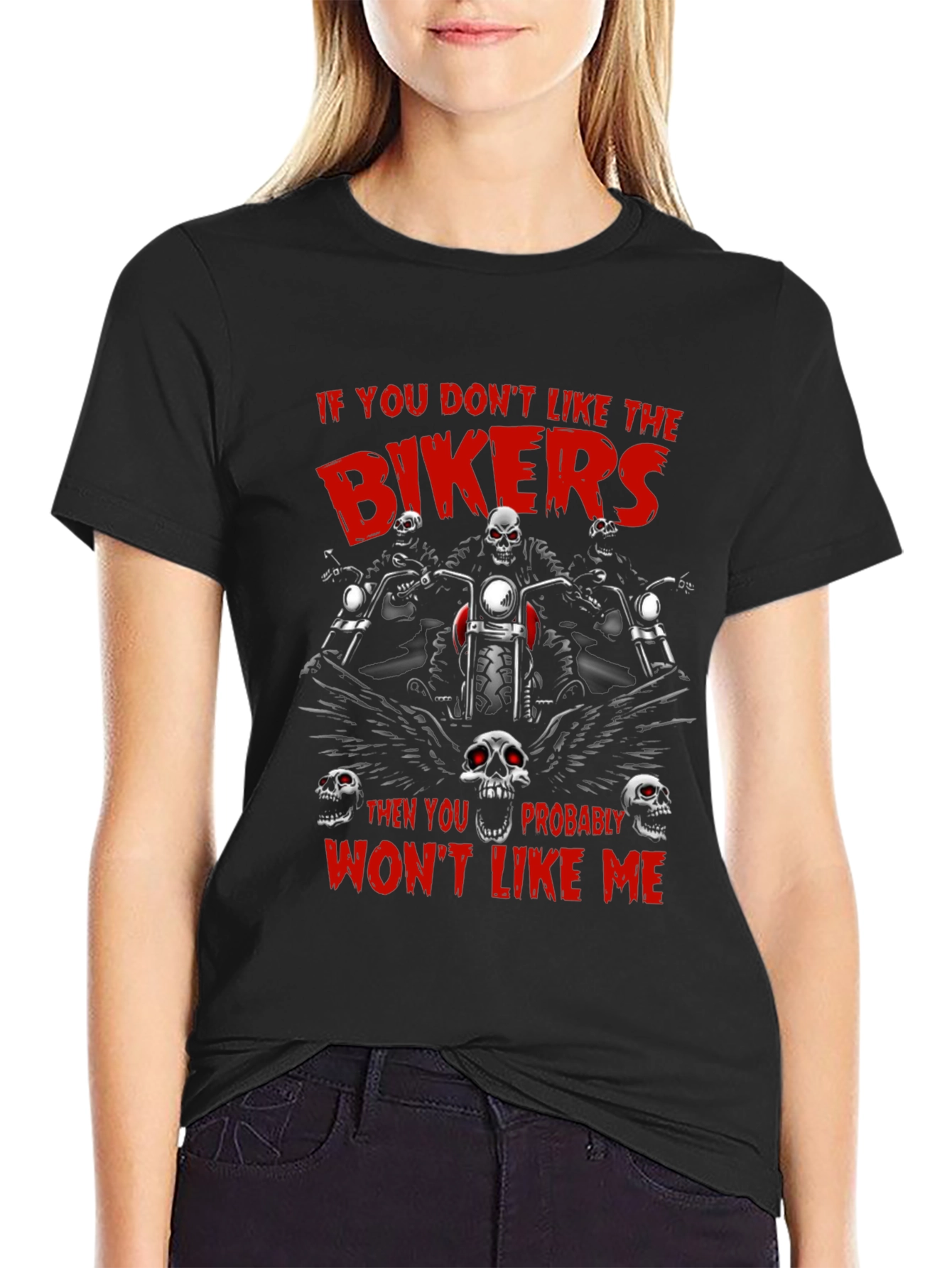 Biker Skull Graphic T-Shirt - Edgy Ride Apparel