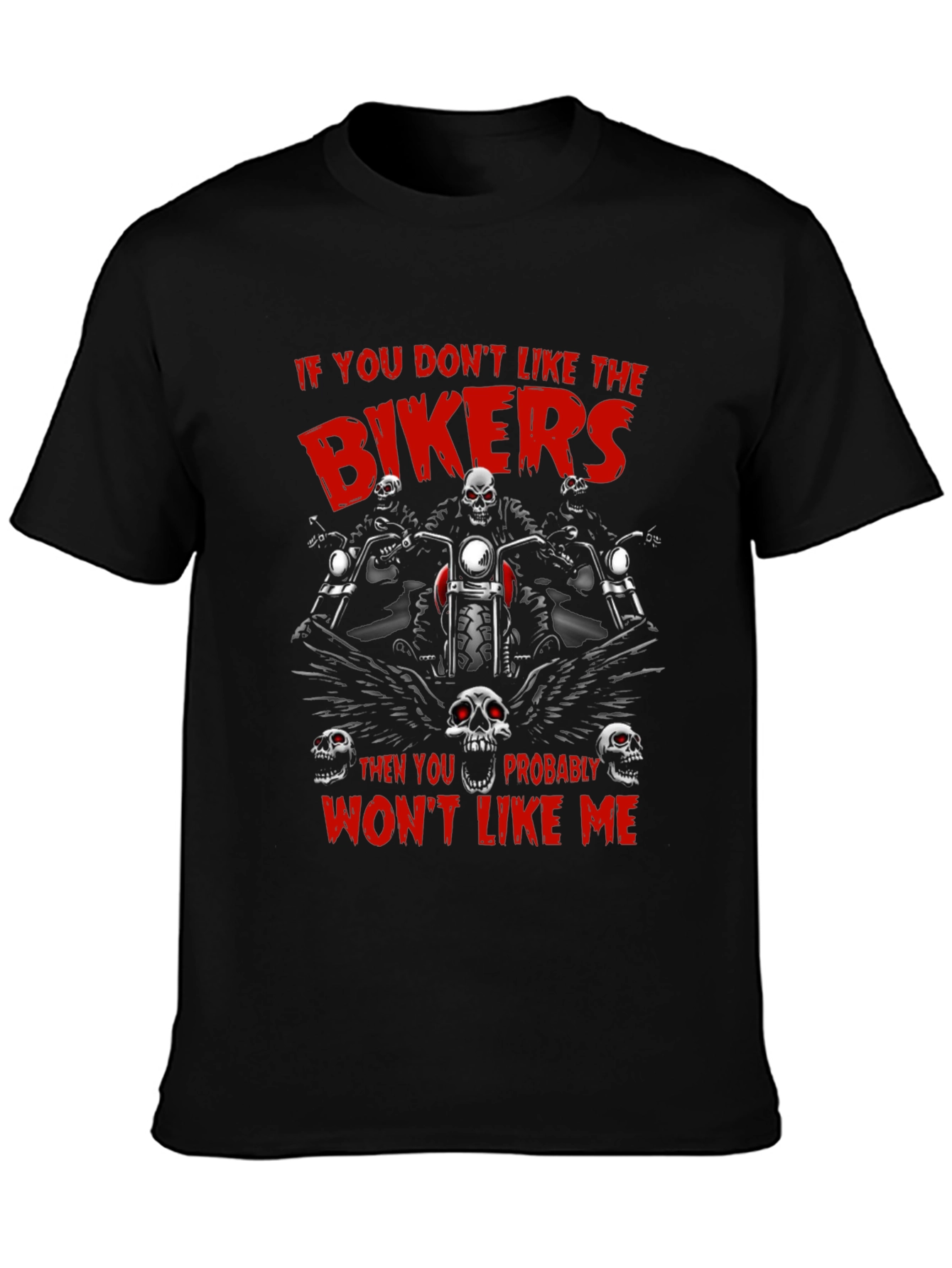 Biker Skull Graphic T-Shirt - Edgy Ride Apparel