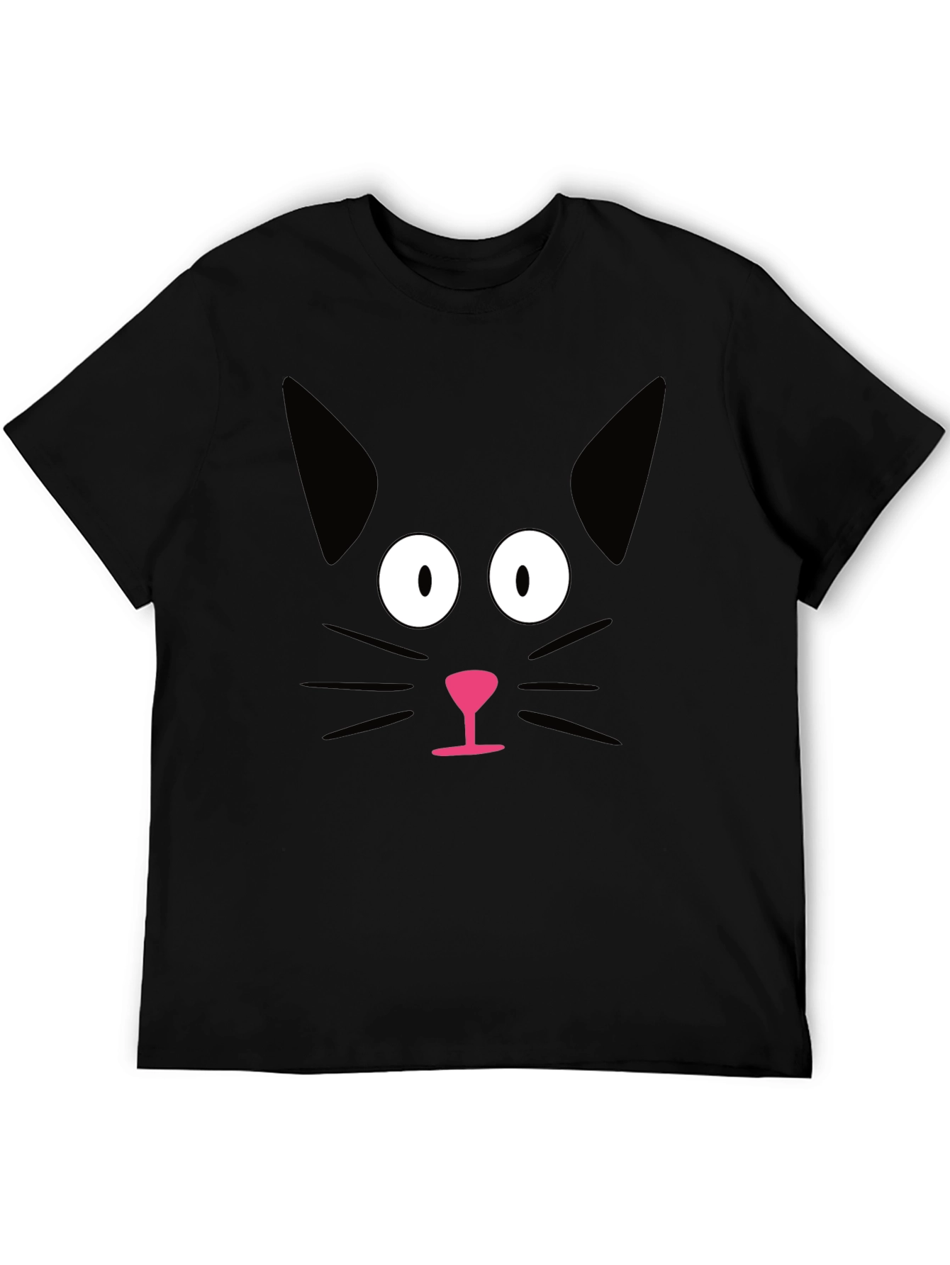 Cute Black Cat Face T-Shirt