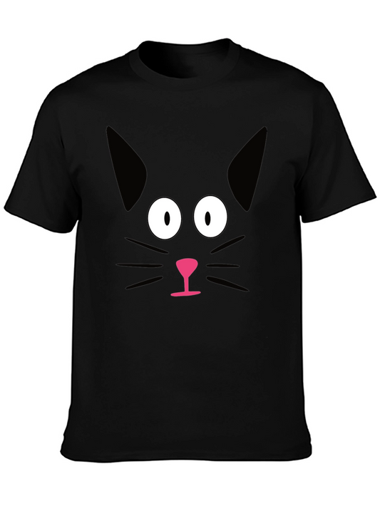 Cute Black Cat Face T-Shirt