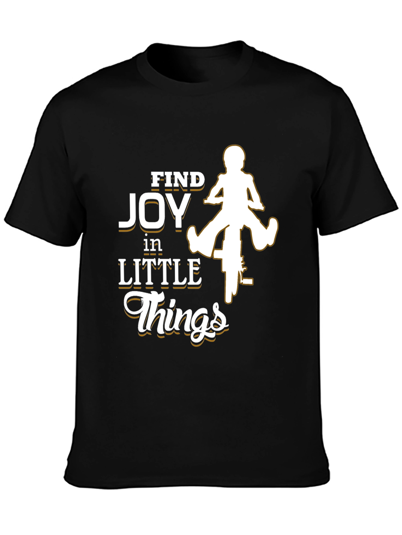 Find Joy in Little Things Black Graphic T-Shirt