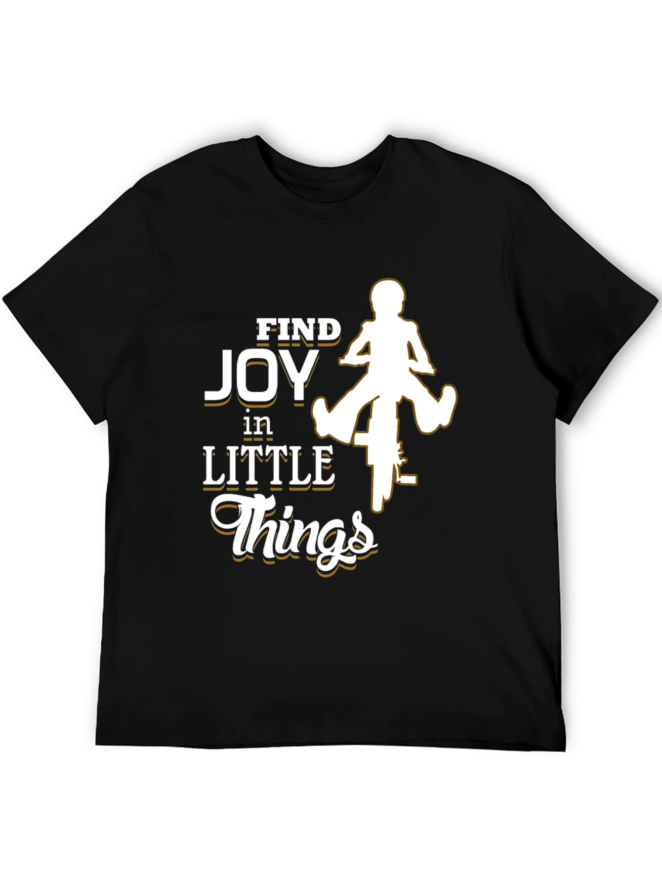 Find Joy in Little Things Black Graphic T-Shirt