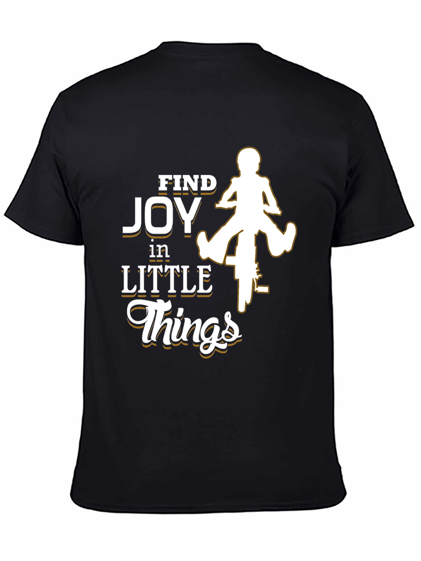 Find Joy in Little Things Black Graphic T-Shirt