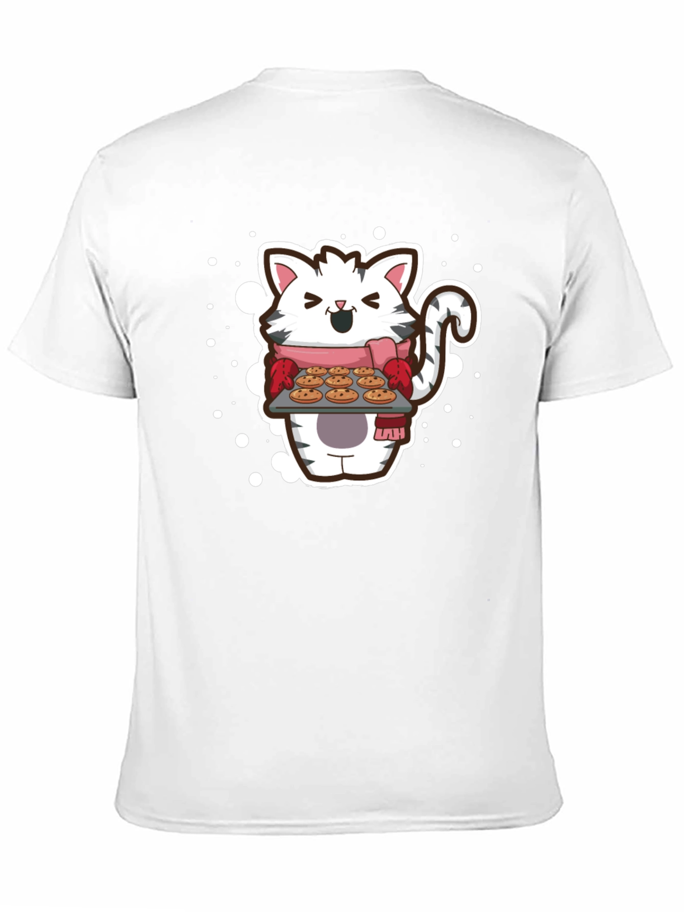 Cat Baker T-Shirt - Cute Cartoon Kitten with Cookies