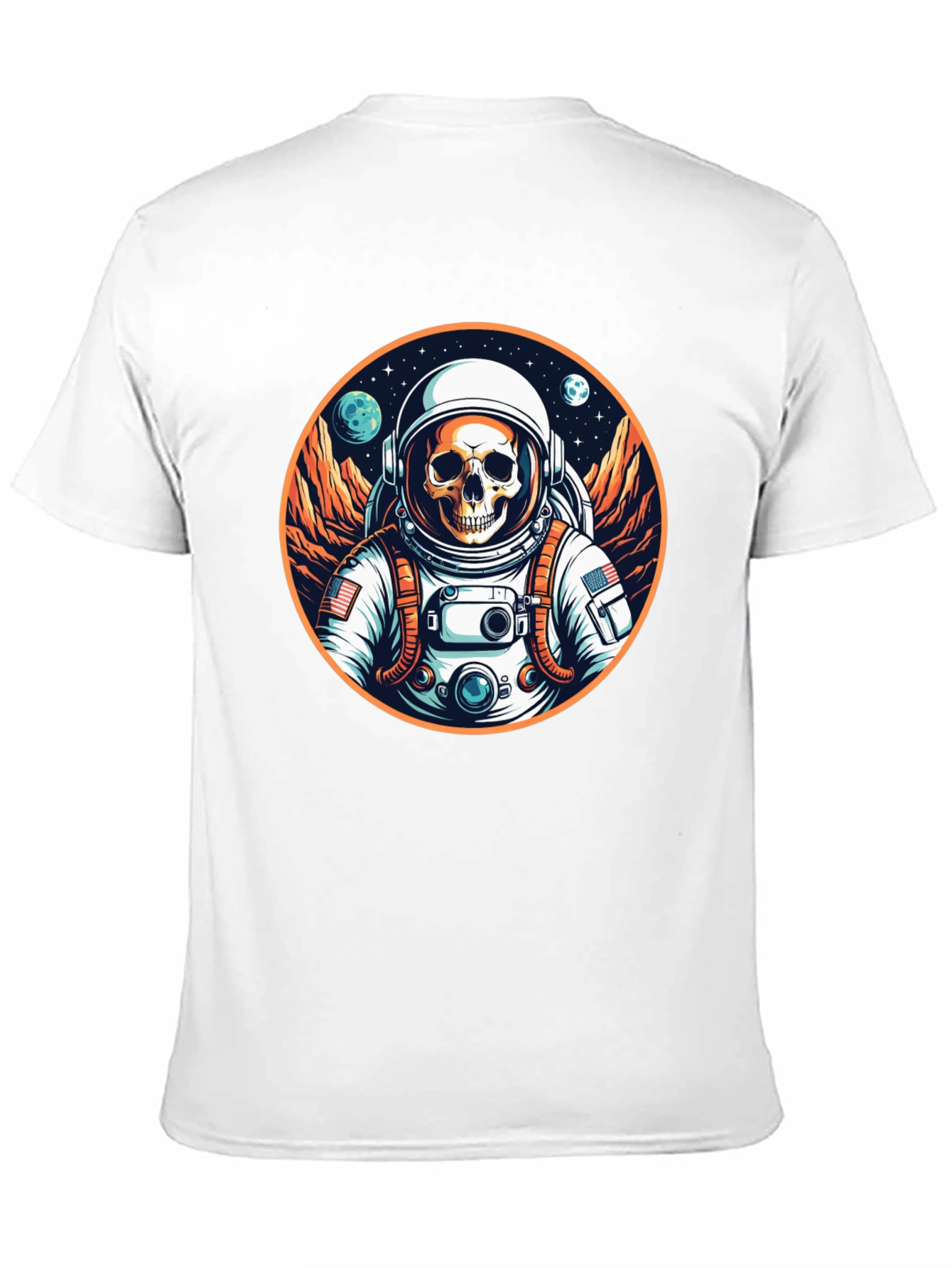 Skull Astronaut Graphic Tee - Outer Space Fashion