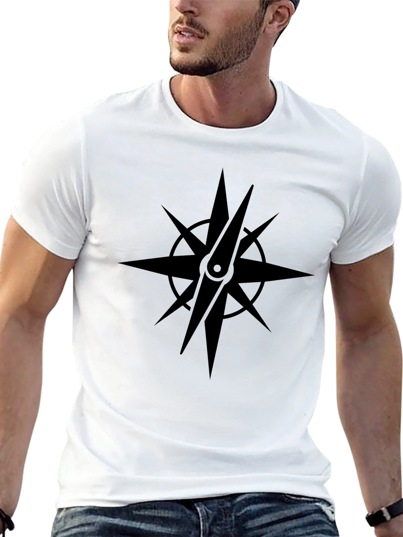Black Compass Star Graphic T-Shirt