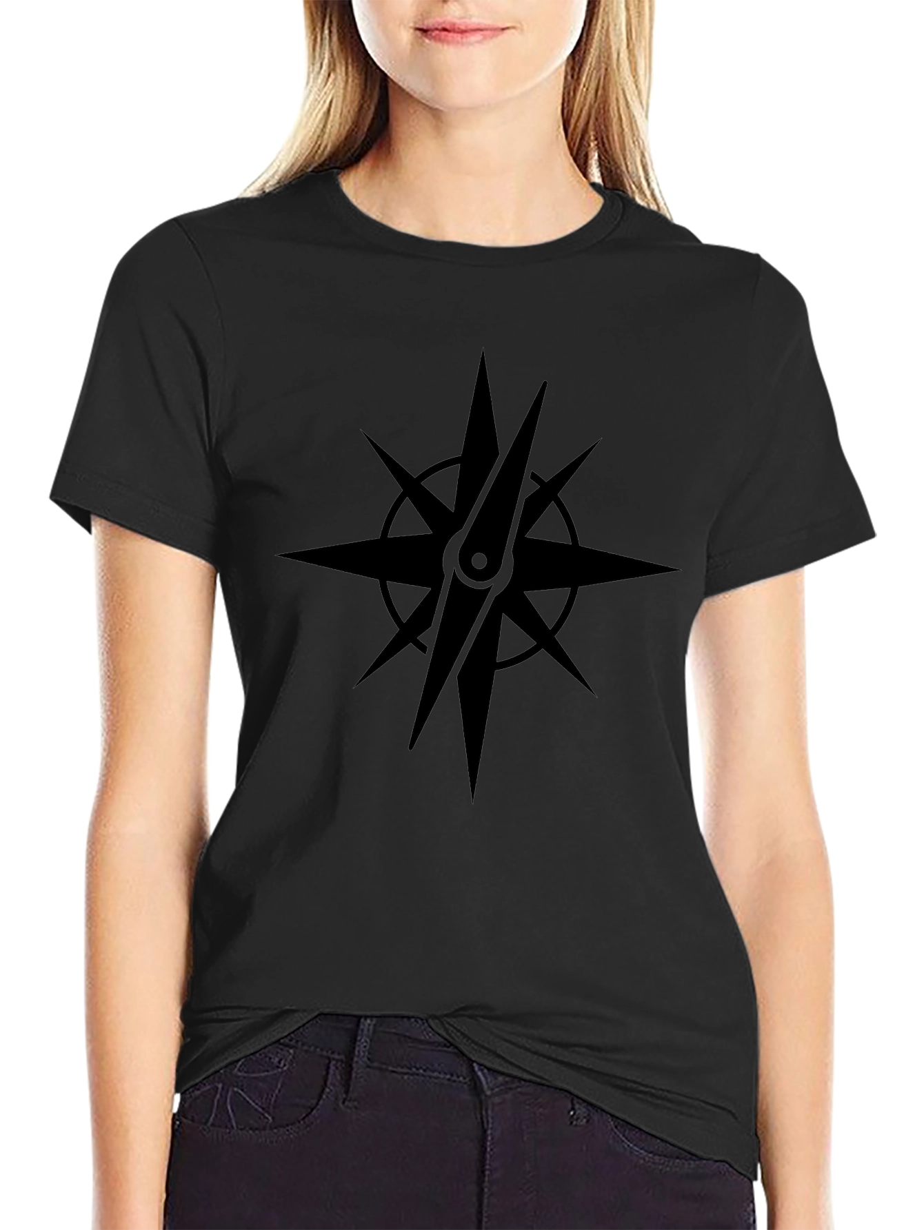 Black Compass Star Graphic T-Shirt