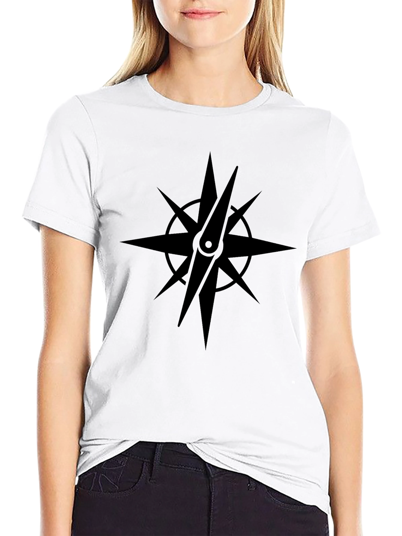 Black Compass Star Graphic T-Shirt