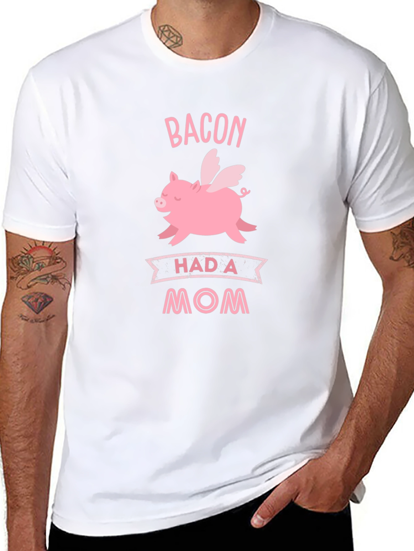 Bacon Had A Mom Graphic T-Shirt
