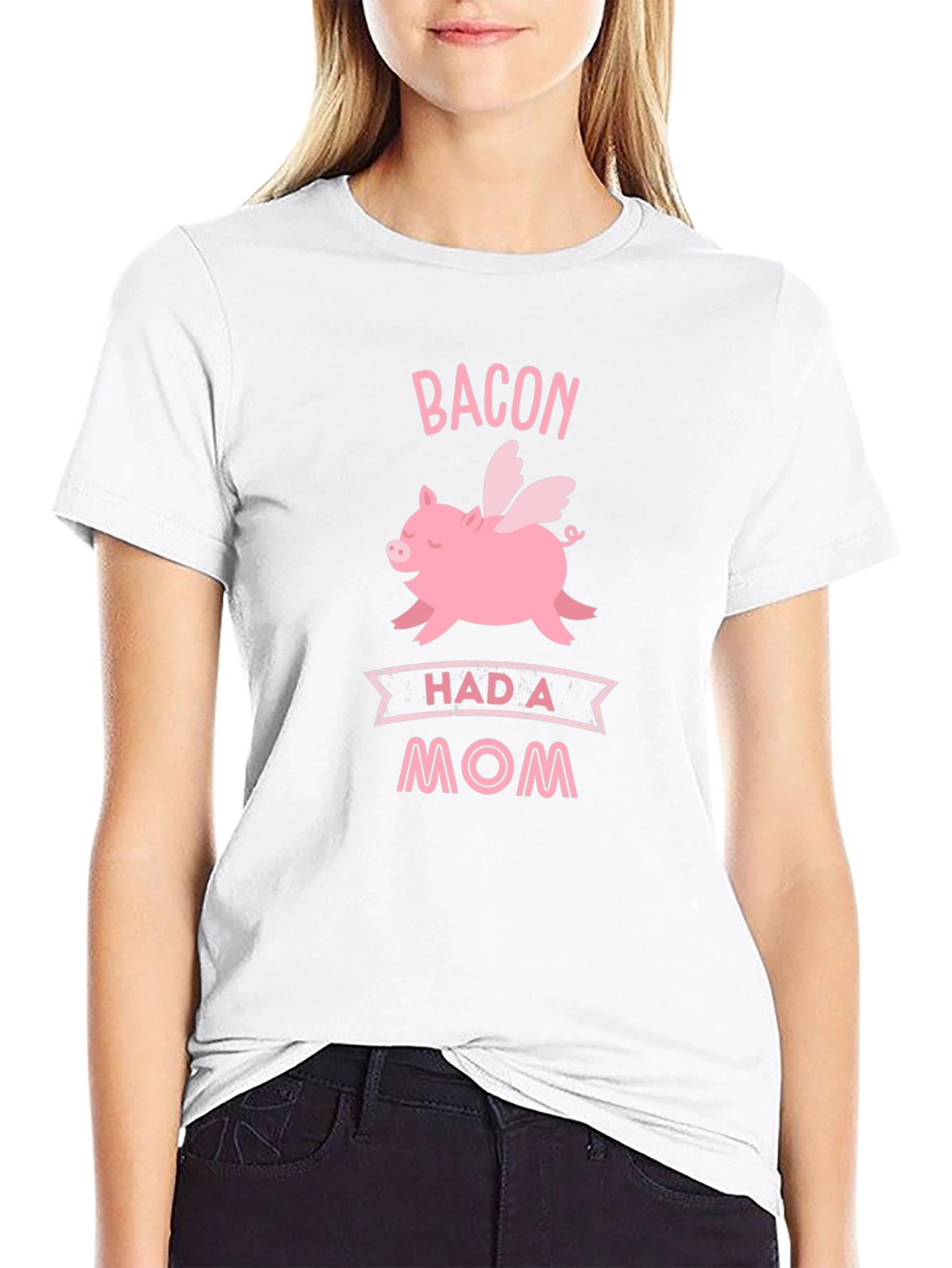 Bacon Had A Mom Graphic T-Shirt