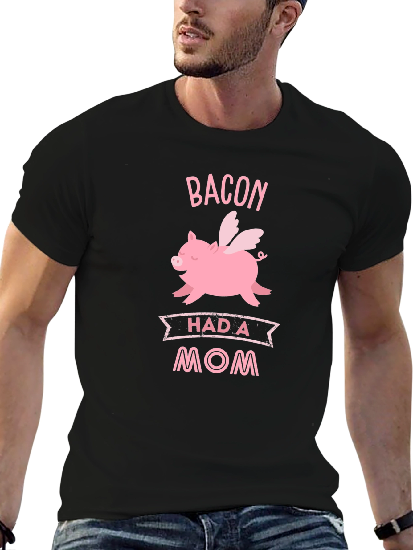 Bacon Had A Mom Graphic T-Shirt