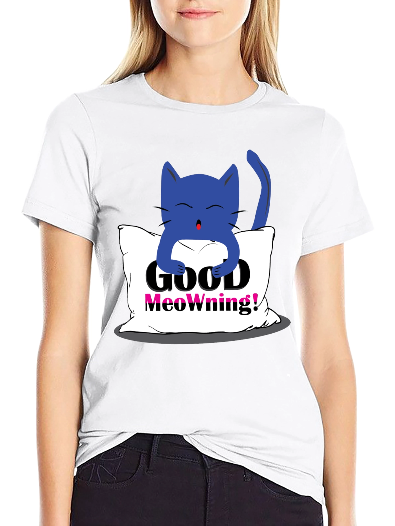 Good Meowning Cat Graphic Tee