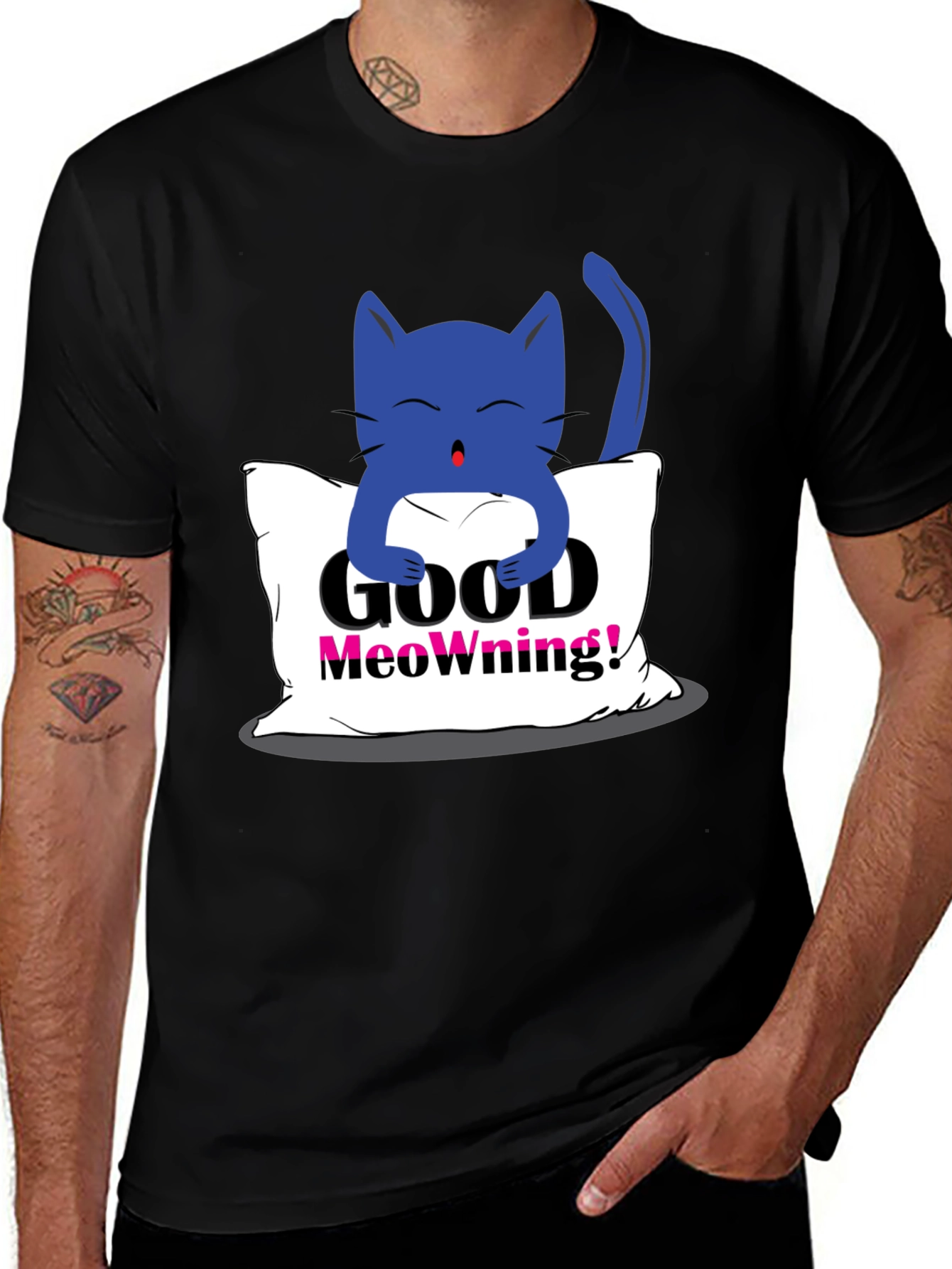 Good Meowning Cat Graphic Tee