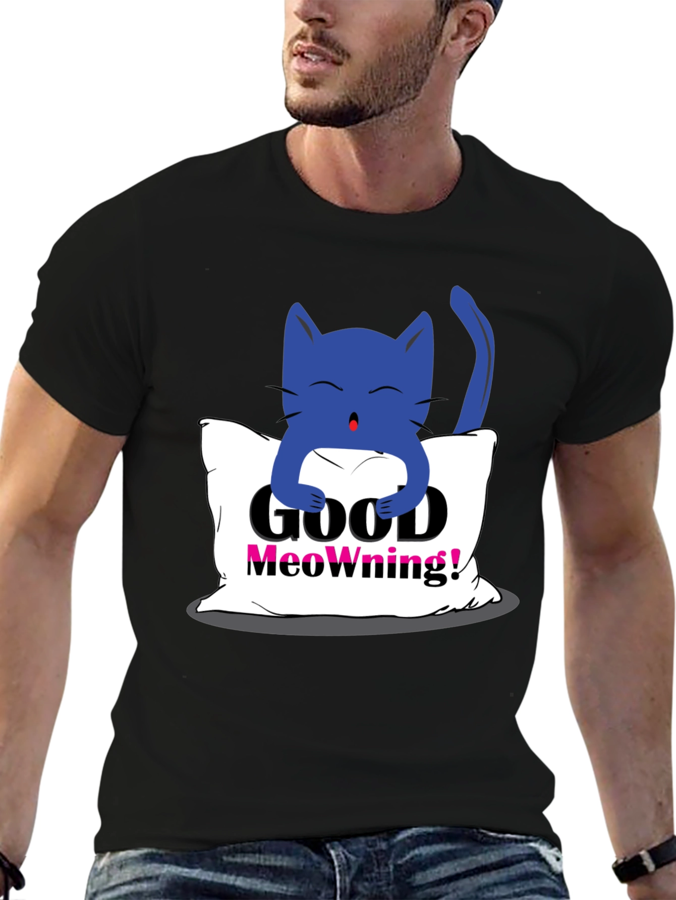 Good Meowning Cat Graphic Tee