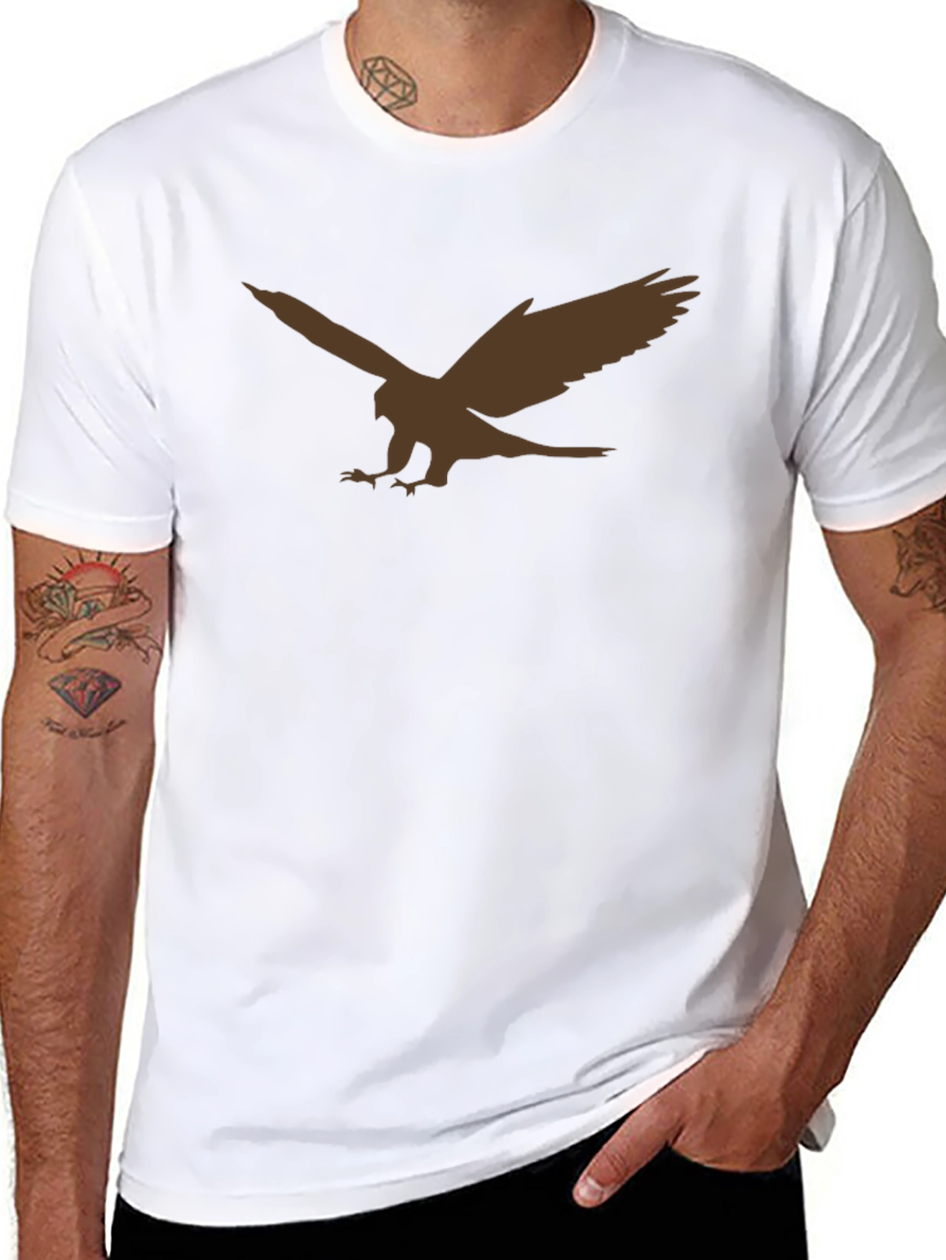 Black T-Shirt with Eagle Graphic