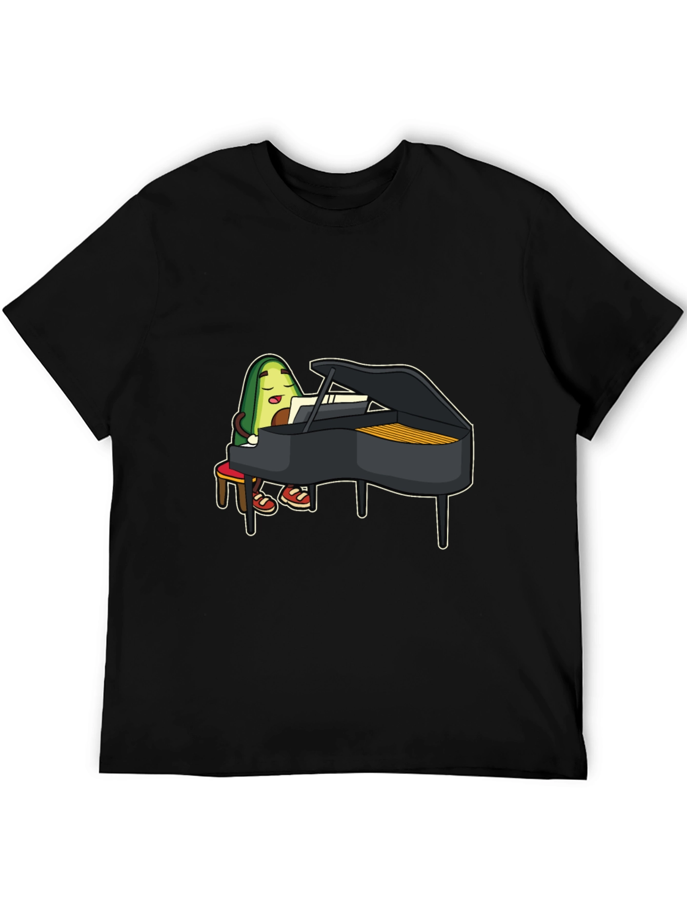 Avocado Piano Player Graphic T-Shirt