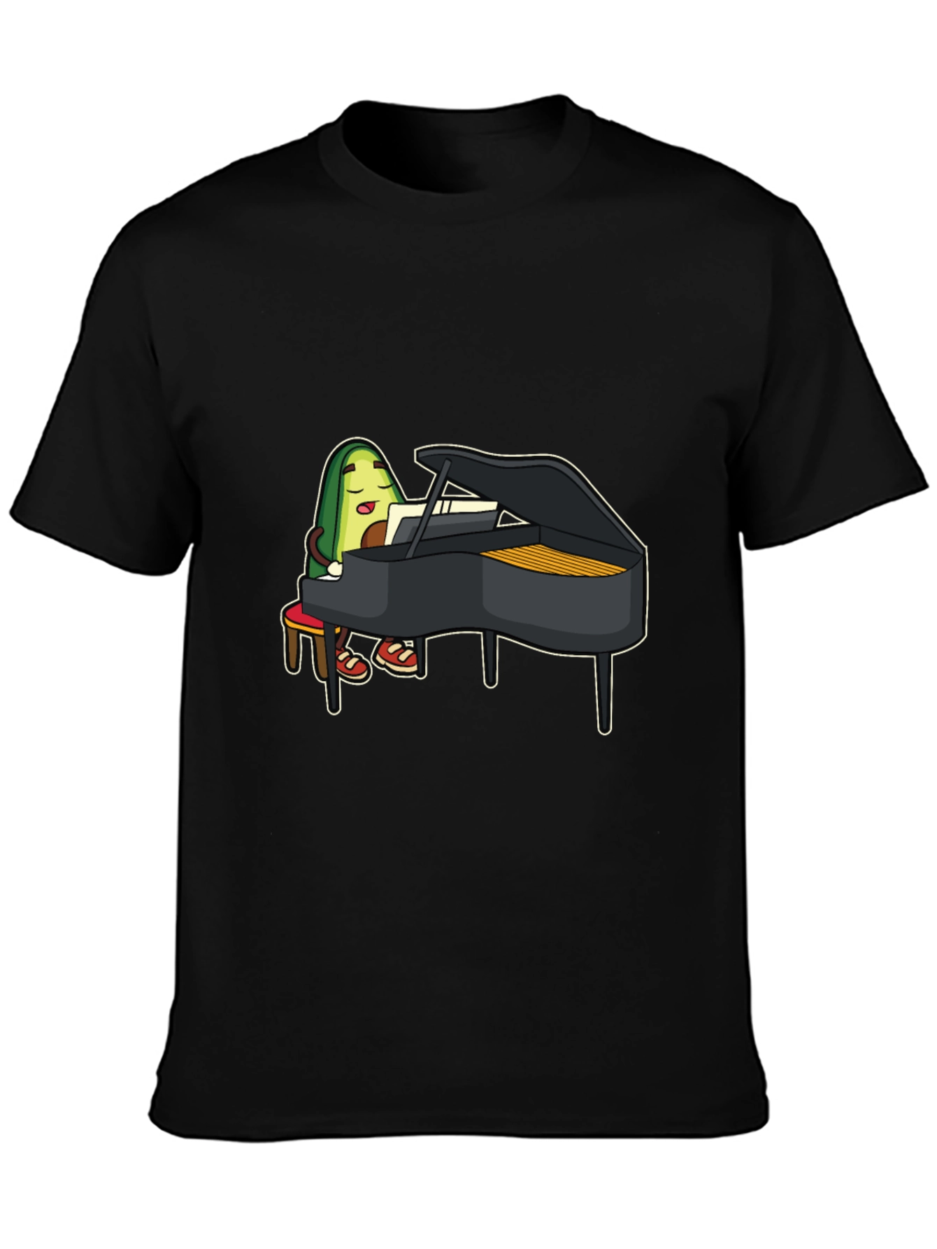 Avocado Piano Player Graphic T-Shirt