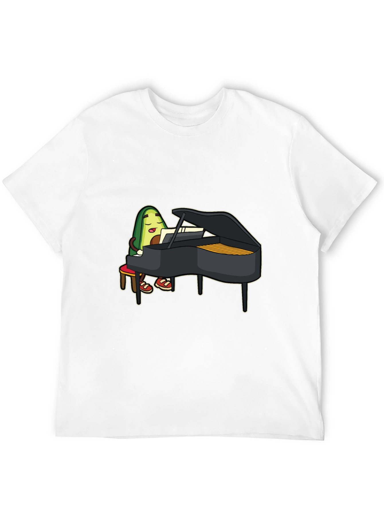 Avocado Piano Player Graphic T-Shirt