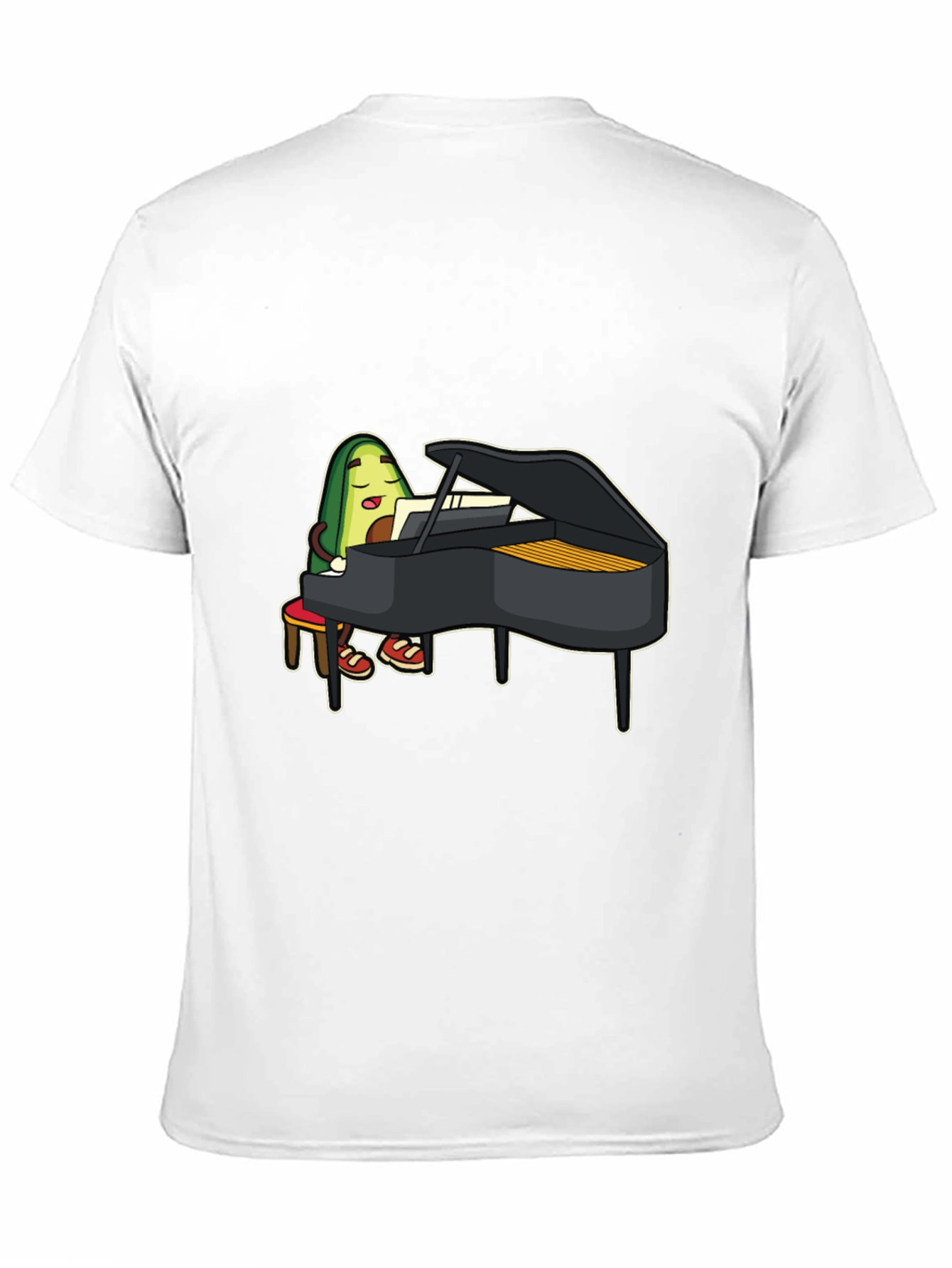 Avocado Piano Player Graphic T-Shirt